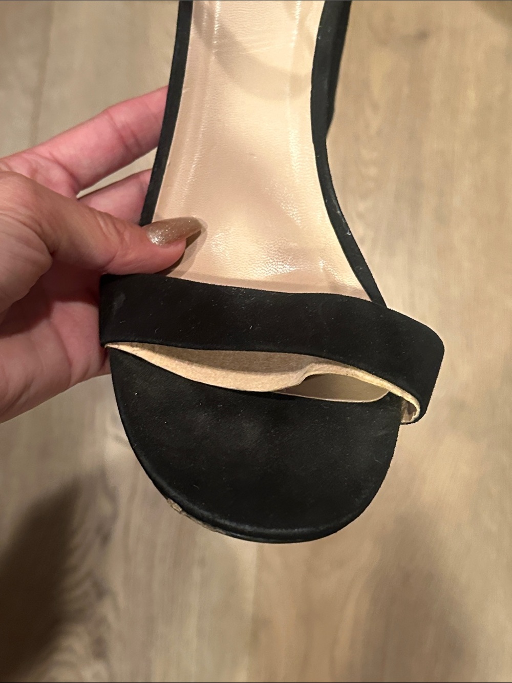 Women’s Black Ankle-Strap Open-Toe Heels, Sz 8, 4“ Heel - Picture 4 of 8
